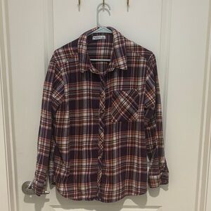 Arizona Jean Company Plaid Shirt - Purple and Orange